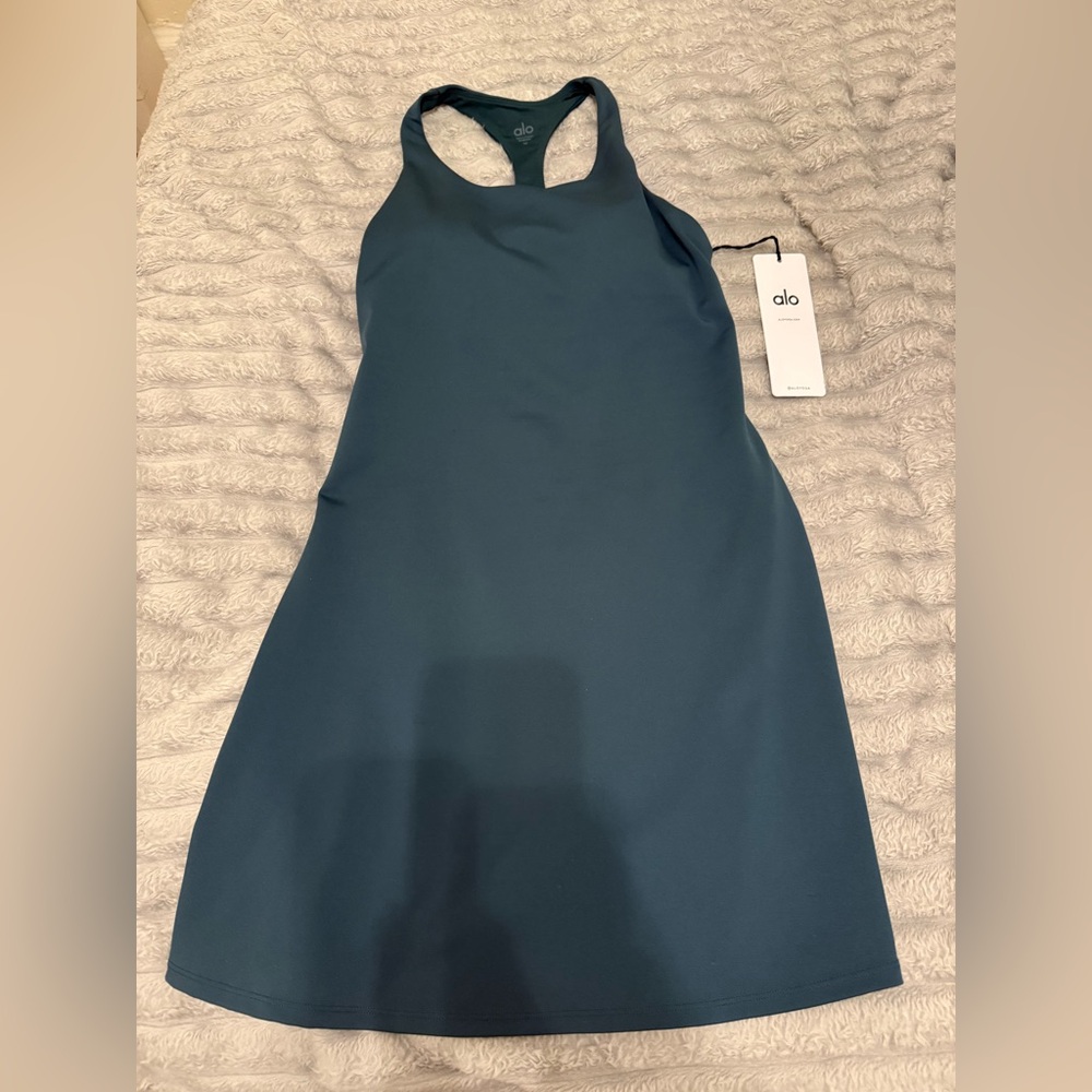 ALO Yoga Midnight Green Airlift Fly Dress Medium NWT
